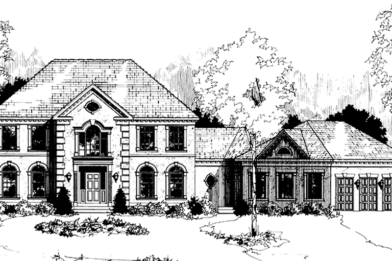 Architectural House Design - Colonial Exterior - Front Elevation Plan #953-58