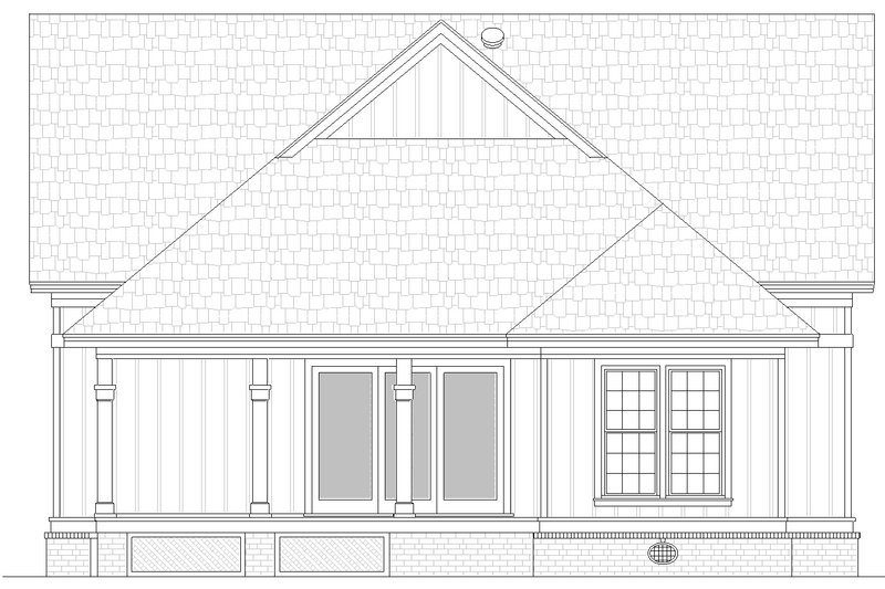 Architectural House Design - Exterior - Rear Elevation for Cottage House Plan #45-610 - 2 bed, 2 bath