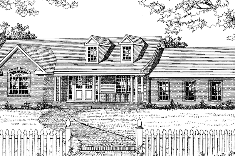 Architectural House Design - Exterior - Front Elevation 3 for Country House Plan #314-220 - 3 bed, 2 bath