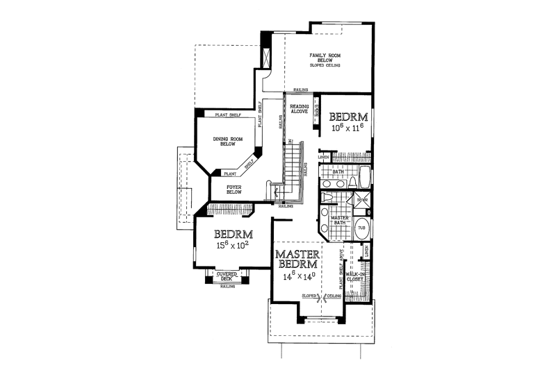 Dream House Plan - Floor Plan - Upper Floor for Traditional House Plan #72-958 - 3 bed, 2.5 bath