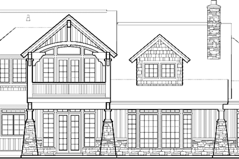 Architectural House Design - Exterior - Rear Elevation for Craftsman House Plan #48-879 - 5 bed, 4.5 bath