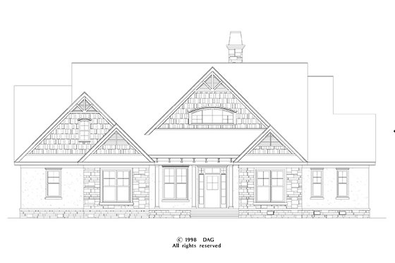 Exterior - Front Elevation 3 for Craftsman House Plan #929-872 - 4 bed, 3 bath