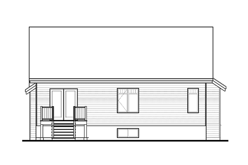 Home Plan - Exterior - Rear Elevation for Craftsman House Plan #23-2437 - 3 bed, 1 bath