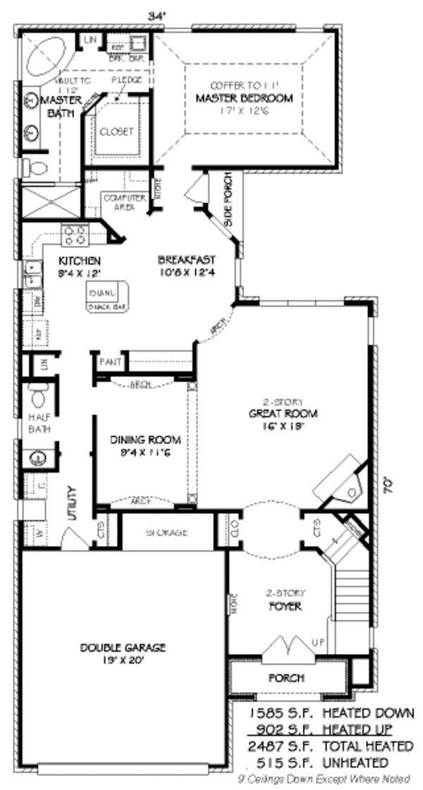 European Floor Plan - Main Floor Plan #424-232