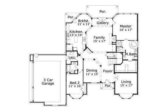 Floor Plan - Main Floor for European House Plan #411-587 - 5 bed, 4 bath