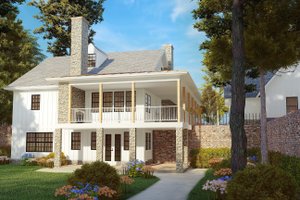 Exterior - Rear Elevation for Farmhouse House Plan #54-508 - 3 bed, 2 bath