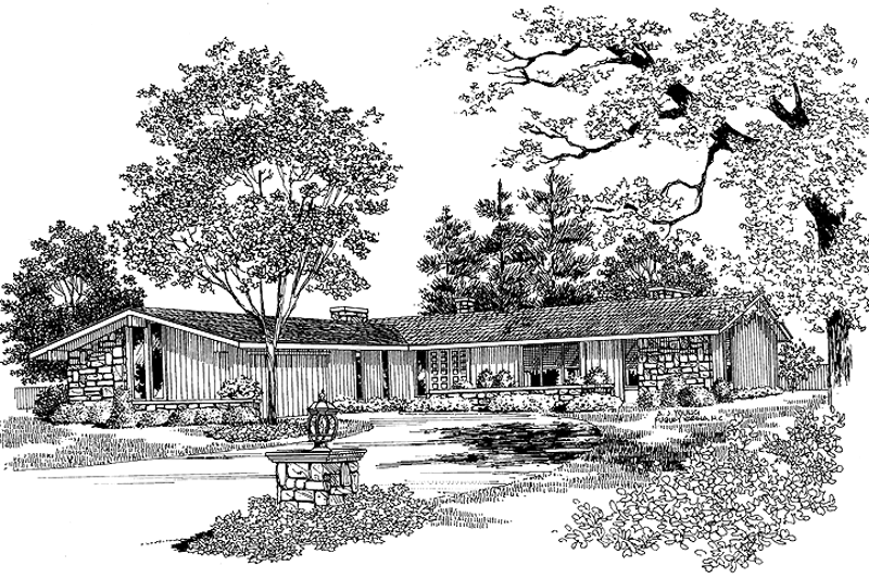 Home Plan - Contemporary Exterior - Front Elevation Plan #72-639