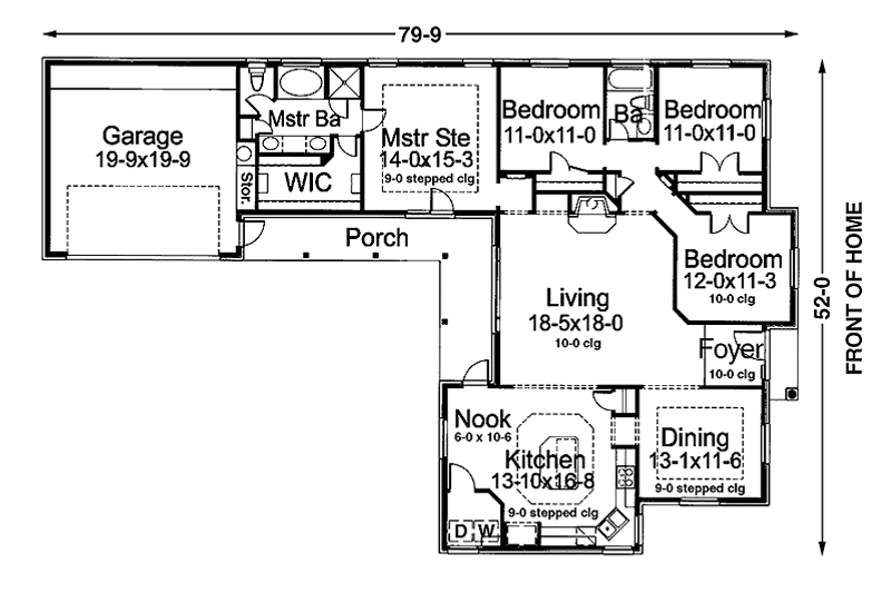 Home Plan - Floor Plan - Main Floor for Traditional House Plan #120-210 - 4 bed, 2 bath