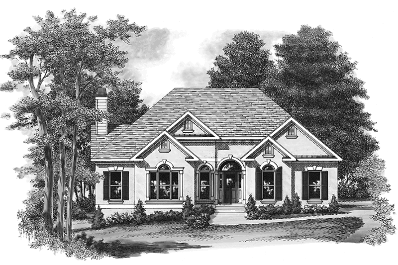 Home Plan - Exterior - Front Elevation 3 for Mediterranean House Plan #927-680 - 3 bed, 2 bath