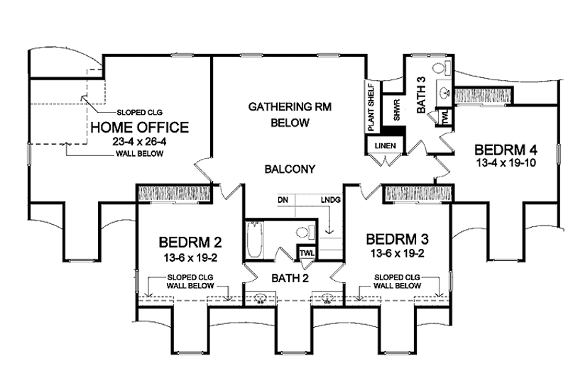 Home Plan - Floor Plan - Upper Floor for Colonial House Plan #328-460 - 4 bed, 3.5 bath