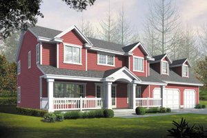 House Design - Exterior - Front Elevation for Colonial House Plan #1037-23 - 3 bed, 2.5 bath