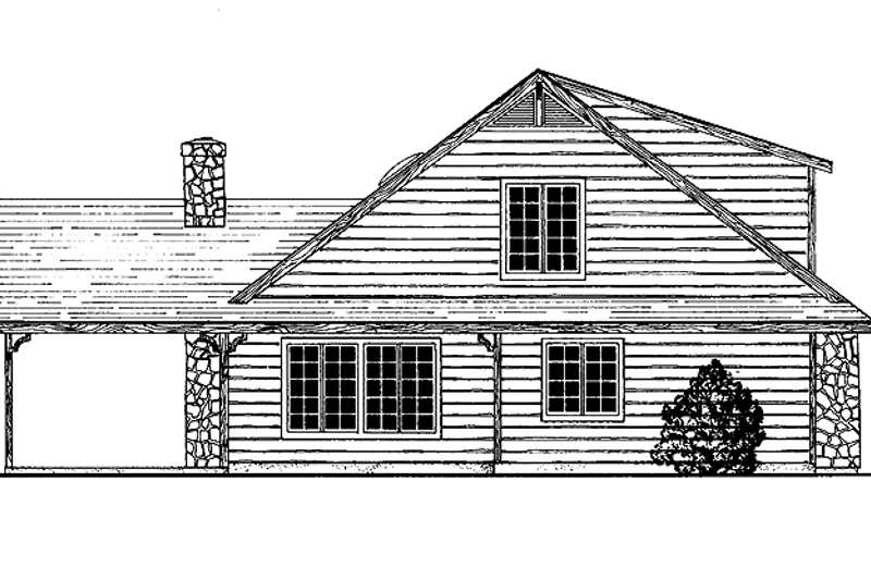 Dream House Plan - Exterior - Rear Elevation for Log House Plan #314-218 - 3 bed, 2 bath