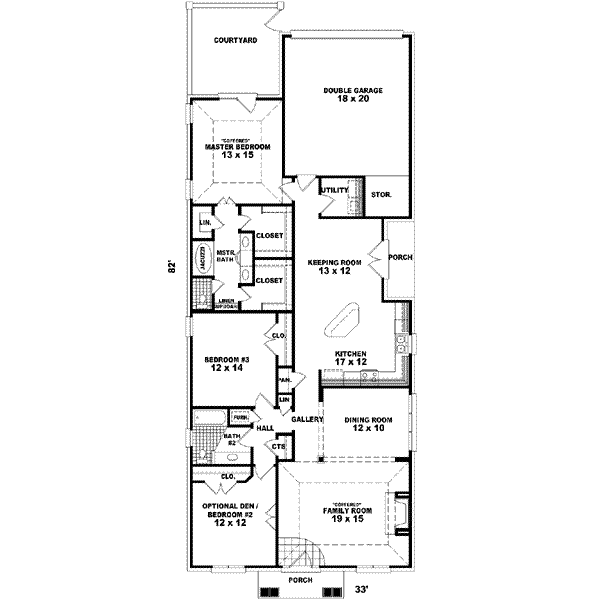 Colonial Floor Plan - Main Floor Plan #81-551