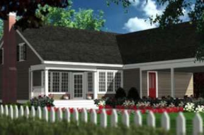 Dream House Plan - Exterior - Rear Elevation for Traditional House Plan #406-281 - 3 bed, 2 bath