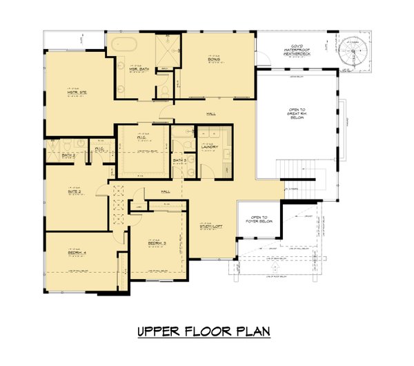 Contemporary Floor Plan - Upper Floor Plan #1066-257