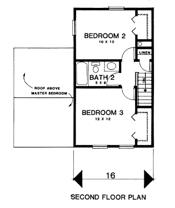 Home Plan - Traditional Floor Plan - Upper Floor Plan #30-191
