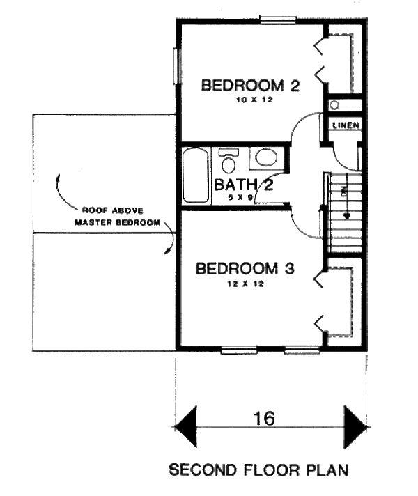 Traditional Floor Plan - Upper Floor Plan #30-191