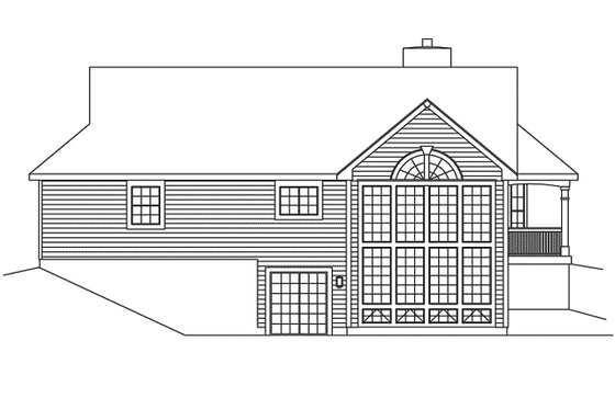 Exterior - Rear Elevation 1 for Traditional House Plan #57-185 - 2 bed, 2 bath