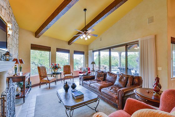 Interior - Family Room for Mediterranean House Plan #80-199 - 4 bed, 5 bath