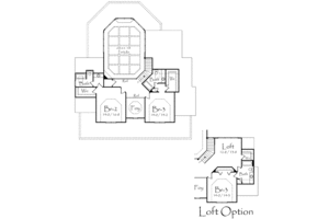 Floor Plan - Upper Floor for Southern House Plan #71-121 - 3 bed, 3.5 bath