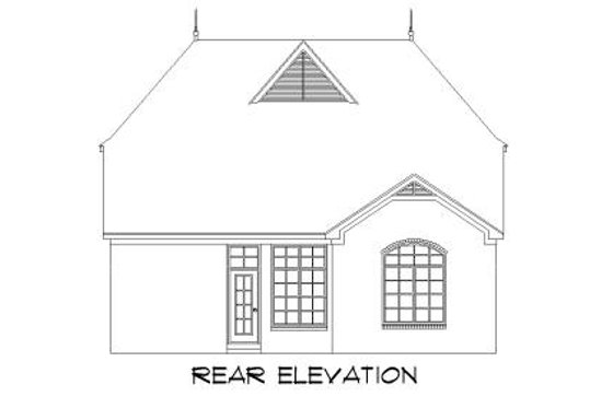 Exterior - Rear Elevation for European House Plan #424-133 - 3 bed, 3 bath