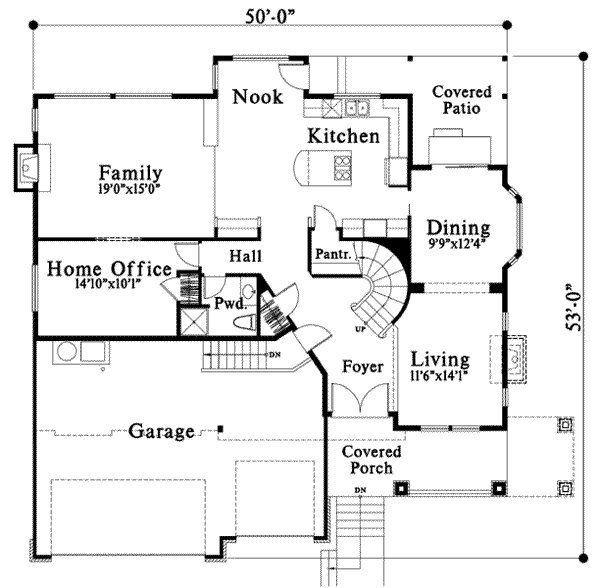 Traditional Floor Plan - Main Floor Plan #78-163