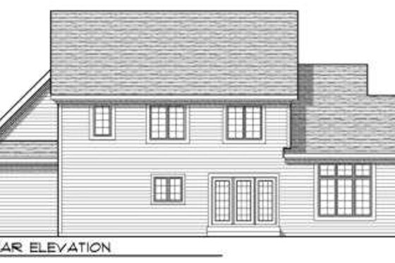 Exterior - Rear Elevation for Traditional House Plan #70-702 - 4 bed, 2.5 bath