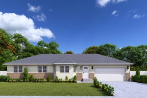 Ranch Exterior - Front Elevation Plan #1060-388