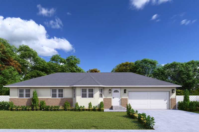 Ranch Style House Plan - 3 Beds 1.5 Baths 1350 Sq/Ft Plan #1060-388
