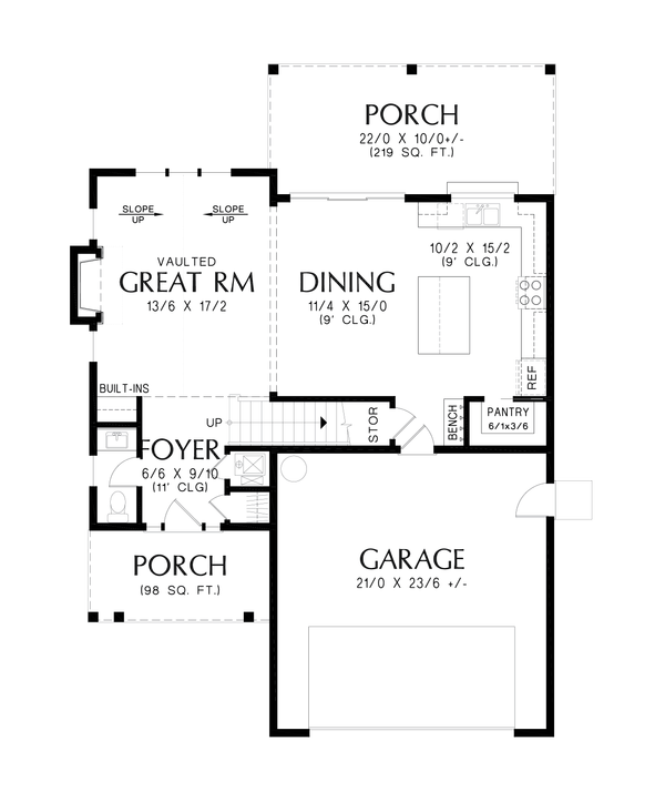 Farmhouse Floor Plan - Main Floor Plan #48-1189