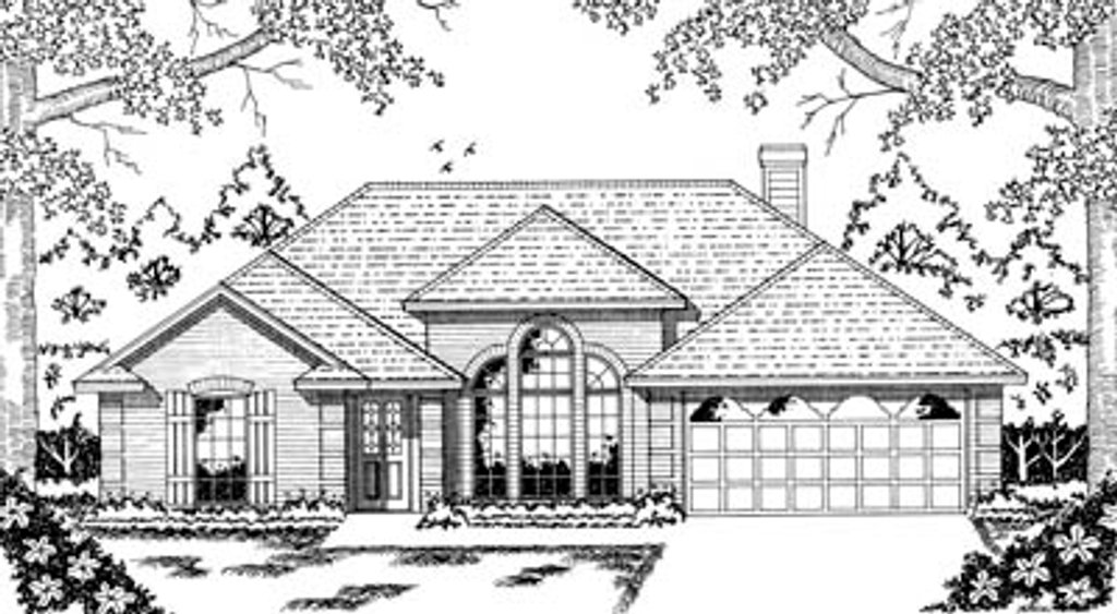 Exterior - Front Elevation 2 for Traditional House Plan #42-113 - 3 bed, 2 bath