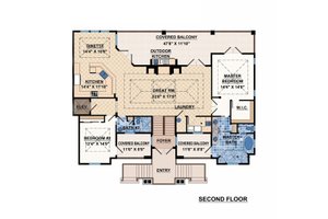 Floor Plan - Upper Floor for Mediterranean House Plan #548-8 - 4 bed, 0 bath
