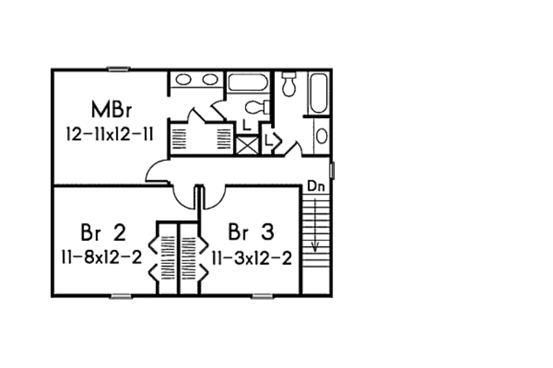 Dream House Plan - Floor Plan - Upper Floor for Country House Plan #57-234 - 3 bed, 2.5 bath