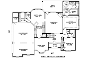 Floor Plan - Main Floor for European House Plan #81-1037 - 4 bed, 3.5 bath