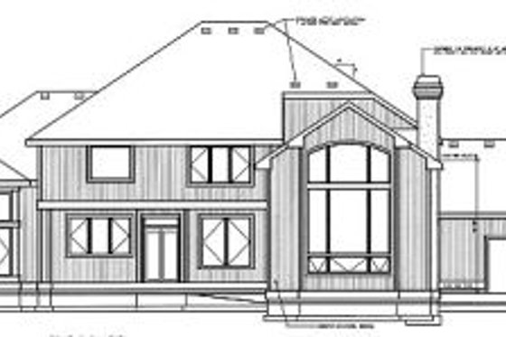 Exterior - Rear Elevation for European House Plan #93-212 - 4 bed, 3.5 bath