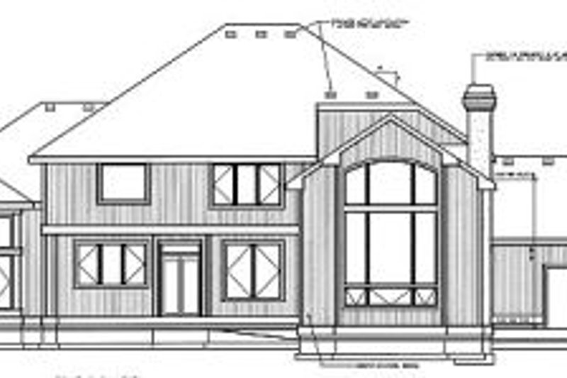 Home Plan - Exterior - Rear Elevation for European House Plan #93-212 - 4 bed, 3.5 bath