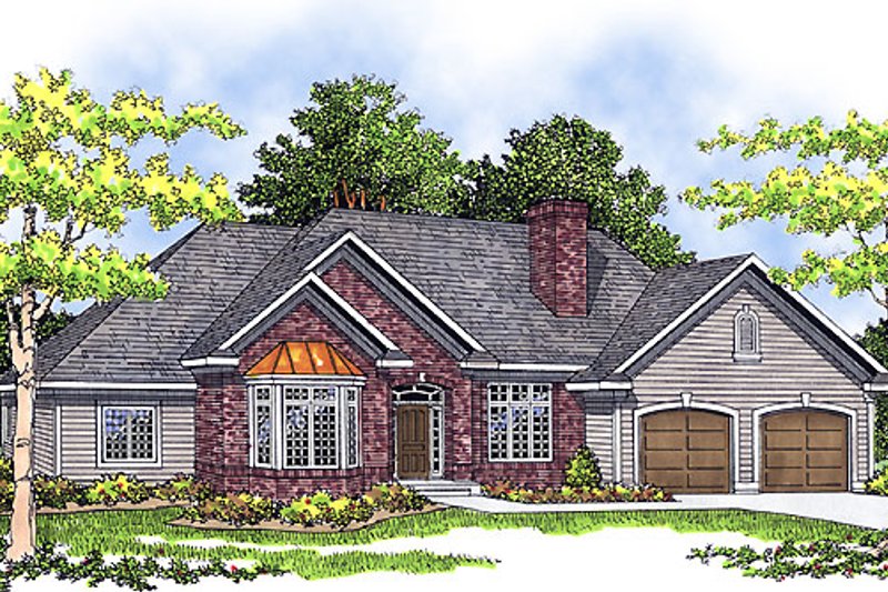 House Blueprint - Traditional Exterior - Front Elevation Plan #70-652