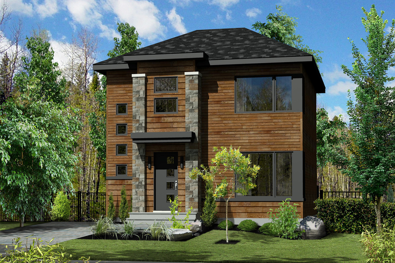 Dream House Plan - Contemporary Exterior - Front Elevation Plan #25-4581