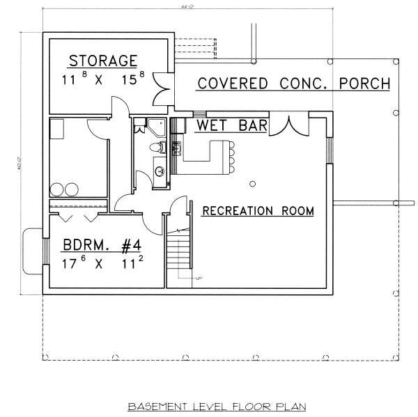 House Design - Log Floor Plan - Lower Floor Plan #117-555