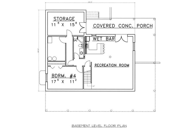 Home Plan - Floor Plan - Lower Floor for Log House Plan #117-555 - 4 bed, 3 bath