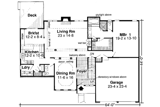 Floor Plan - Main Floor for Contemporary House Plan #312-126 - 4 bed, 2.5 bath