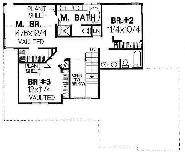 Farmhouse Floor Plan - Upper Floor Plan #50-206