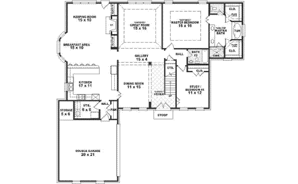Classical Floor Plan - Main Floor Plan #81-578