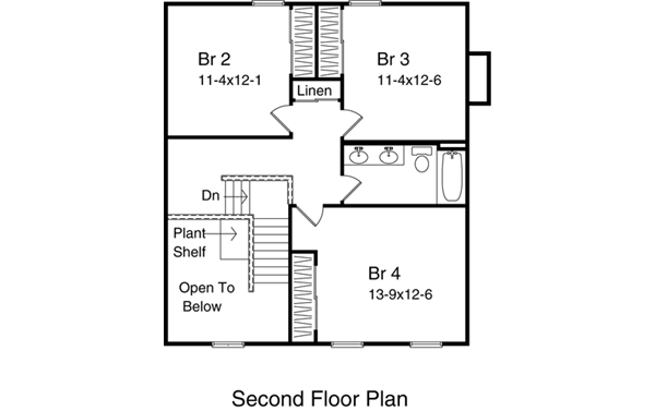 Traditional Floor Plan - Upper Floor Plan #22-205
