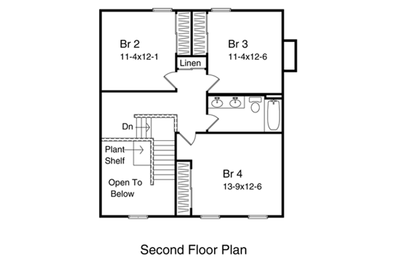 Dream House Plan - Floor Plan - Upper Floor for Traditional House Plan #22-205 - 3 bed, 2.5 bath