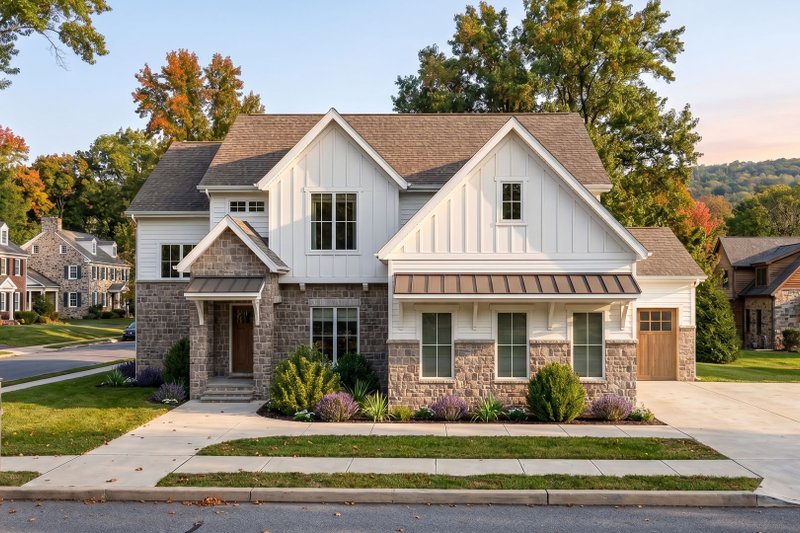House Plan Design - Exterior - Front Elevation 2 for Farmhouse House Plan #455-813 - 4 bed, 3.5 bath