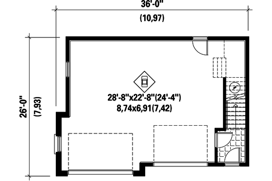 Floor Plan - Main Floor for Traditional House Plan #25-4624, 0 bath