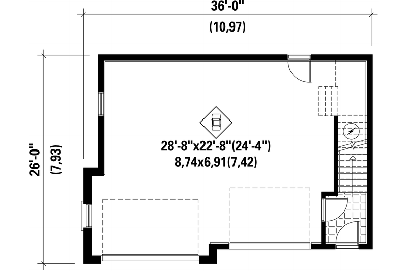 Architectural House Design - Floor Plan - Main Floor for Traditional House Plan #25-4624, 0 bath