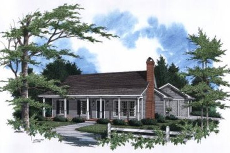 House Blueprint - Farmhouse Exterior - Front Elevation Plan #41-107