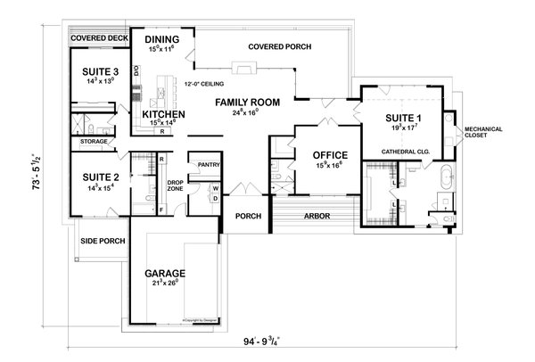 Modern Floor Plan - Main Floor Plan #20-2567